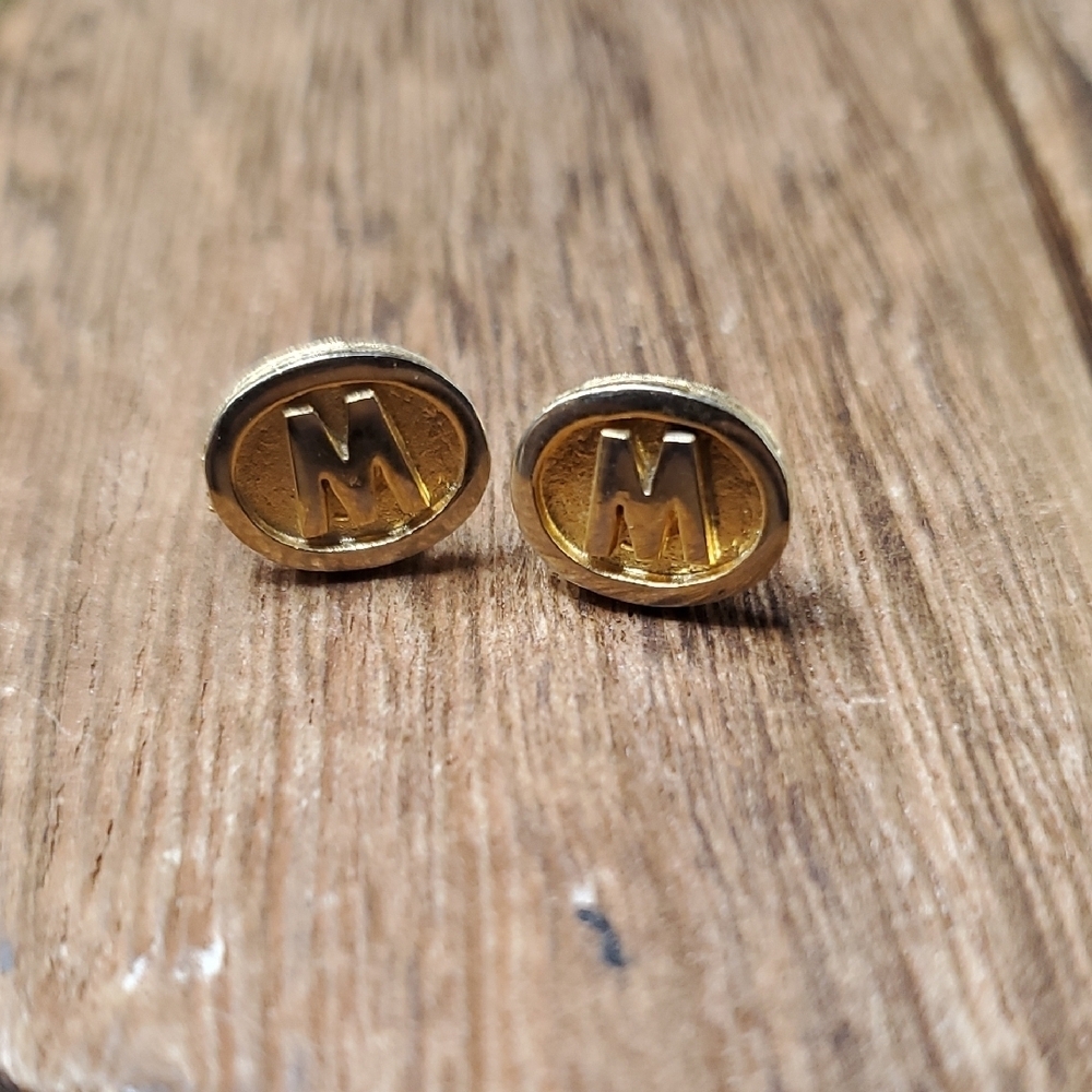 Initial M Or W customized Estate Earrings E1009